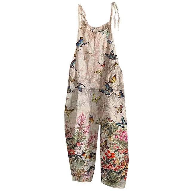 Mono de mujer, monos, monos para mujer, estampado de verano, sin mangas, sin espalda, holgado, monos largos, mono Odeerbi ODB-2