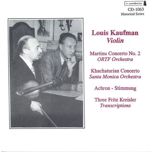 Louis Kaufman - Historical Violin Recordings - Music & Performance - CD