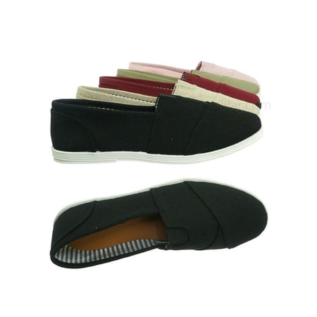 Flat Sneaker Shoes Murphy23 by Forever Link, Classic Alpargata Canvas Sneaker - Unisex Foam Padded Slip On Layered Flats ()