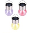 thumbnail image 1 of 3 Pack Hanging Solar Lights Outdoor Multi-Color Changing Cracked Glass Ball Lights for Patio Decorations, 1 of 5