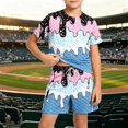 thumbnail image 2 of HAYIMI Ice Cream Print Boys Outfit Sets O-Neck Short Sleeve T-Shirts With Shorts Two Piece Summer Outfit Sets For Kids Comfort Clothes Sets, 2 of 4