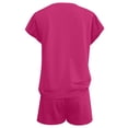 thumbnail image 3 of MAIHAN Women Casual Outfits Summer Vacation Outfits for Women Short Sleeve Tops Shorts Trendy 2 Piece Summer Shorts Set Casual Two-Piece Outfit, 3 of 5