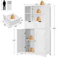 thumbnail image 3 of Armoire de Salle de Bain Haute avec 2 Tiroirs et 3 Étagères Réglables, Armoire de Rangement pour Salle de Bain, Placard pour Salon, Salle à Manger, Entrée, Blanc, 3 of 7