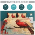 thumbnail image 5 of 3 Pcs Soft Bedding Set, Includes 1 Duvet Cover with Zipper And 2 Pillow,Shams Red Bird Northern Cardinal Queen(90"×90"), 5 of 8