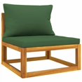 thumbnail image 1 of vidaXL 4 Piece Garden Lounge Set with Green Cushions Solid Wood, 1 of 5
