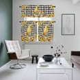 thumbnail image 4 of Gnomes Plaid Kitchen Curtains Sets for Windows 36 Inch Length, Yellow Sunflower Farmhouse Bee Black Check Rod Pocket Window Treatments Tier Curtains and Valances Set for Bedroom/Bathroom, 4 of 8