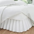thumbnail image 1 of Fresh Ideas FRE30114WHIT05 Bed Skirt Ruffled Poplin  White - Cal King, 1 of 4