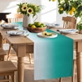 thumbnail image 2 of Table Runner 72 Inches Long for Kitchen Dining, Teal Ombre Dresser Scarf Farmhouse, Dining Table Decorations for Wedding/Parties, Turquoise White Gradient Modern Abstract Art 14 x 72 In, 2 of 9