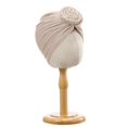thumbnail image 6 of VJGBEGW Women Shimmer Ribbed Pre-Tied African Turban Head Wrap Knotted Crochet Top Stretch Hair Turban Cap Soft Head Scarf Beige One Size, 6 of 6