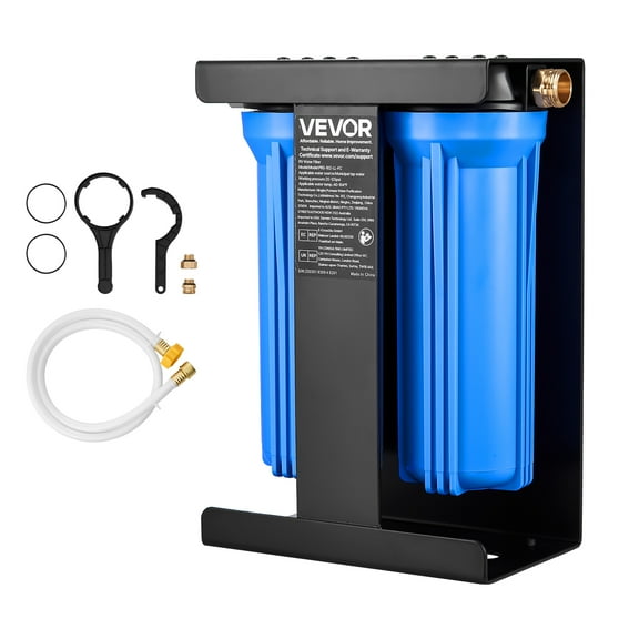 VEVOR RV Water Filtration System, 2-Cartridge Water Filter System for Campers, Remove Chlorine, Bad Tastes, Odors, and Most Contaminants, RV Filter with Bracket for RVs, Boats, Vans