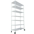 thumbnail image 3 of 7 Tier Metal Shelf Wire Shelving Unit, 2450lbs Heavy Duty Adjustable Storage Rack with Wheels & Shelf Liners for Closet Kitchen Garage Basement Commercial Shelving - 81.5" H x 48" L x 18" D white, 3 of 6