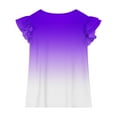 thumbnail image 4 of Cethrio Girls T-shirts with Ruffle, Fashion Casual Short Sleeve Gradient Print Summer Tops Purple Size 5T, 4 of 5