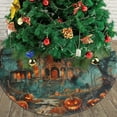 thumbnail image 4 of Christmas Tree Skirt 36" Halloween Haunted House Scary Pumpkin (8) Xmas Tree Skirts Mat for New Year Holiday Christmas Party Decorations, 4 of 5