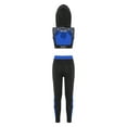 thumbnail image 2 of CHICTRY Kids Girls Cycling Running Outfit Jogger 3-piece Set Activewear Camisole Mesh Cropped Vest Leggings Blue 8, 2 of 7