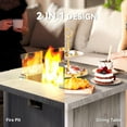 thumbnail image 4 of Outsunny Table de Foyer au Gaz Propane pour Terrasse Extérieure avec Housse Gris, 4 of 10