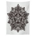 thumbnail image 3 of Ambesonne Leaf Tablecloth Rectangular Table Cover, Floral Tattoo Art, 60"x84", Seal Brown White, 3 of 4