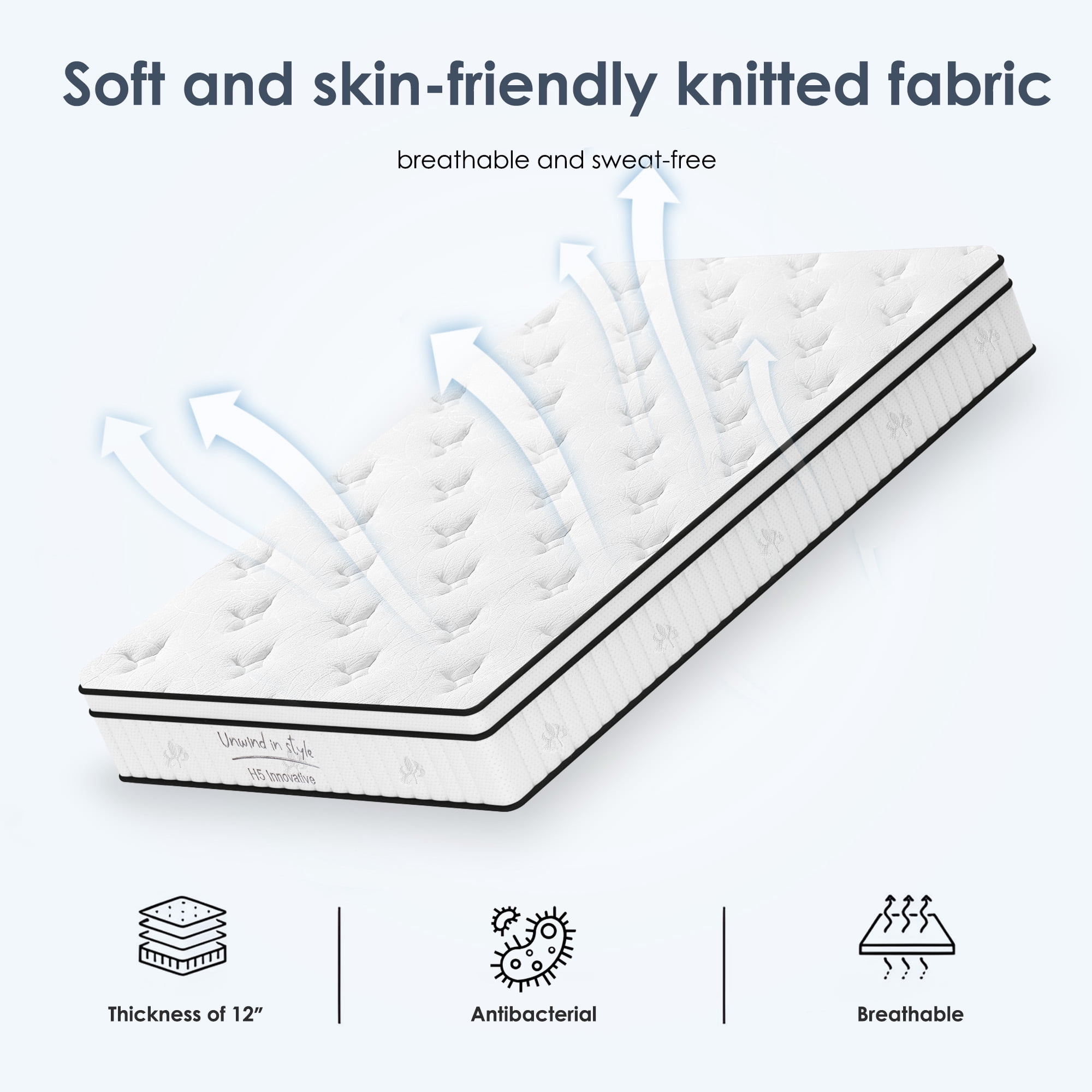 12" Twin Mattress,Memory Foam & Spring Hybrid Mattress Twin Size,Medium Feel,Breathable Comfort,Individual Pocket,Adult