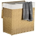 thumbnail image 4 of 110L Handwoven Laundry Hamper, Foldable Laundry Basket with Lid and Removable liner Bags, 4 of 7
