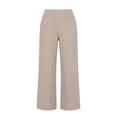 thumbnail image 4 of Women's High Waisted Wide Leg Cropped Pants Casual Elastic Waist Capri Pants with Pockets, 4 of 8