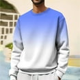 thumbnail image 2 of Sweatshirts For Men Gradient Color Printed Casual Crewneck Plus Size Long Sleeve Tops Sporty Hoodless Sweatshirt For Fall Winter, 2 of 4