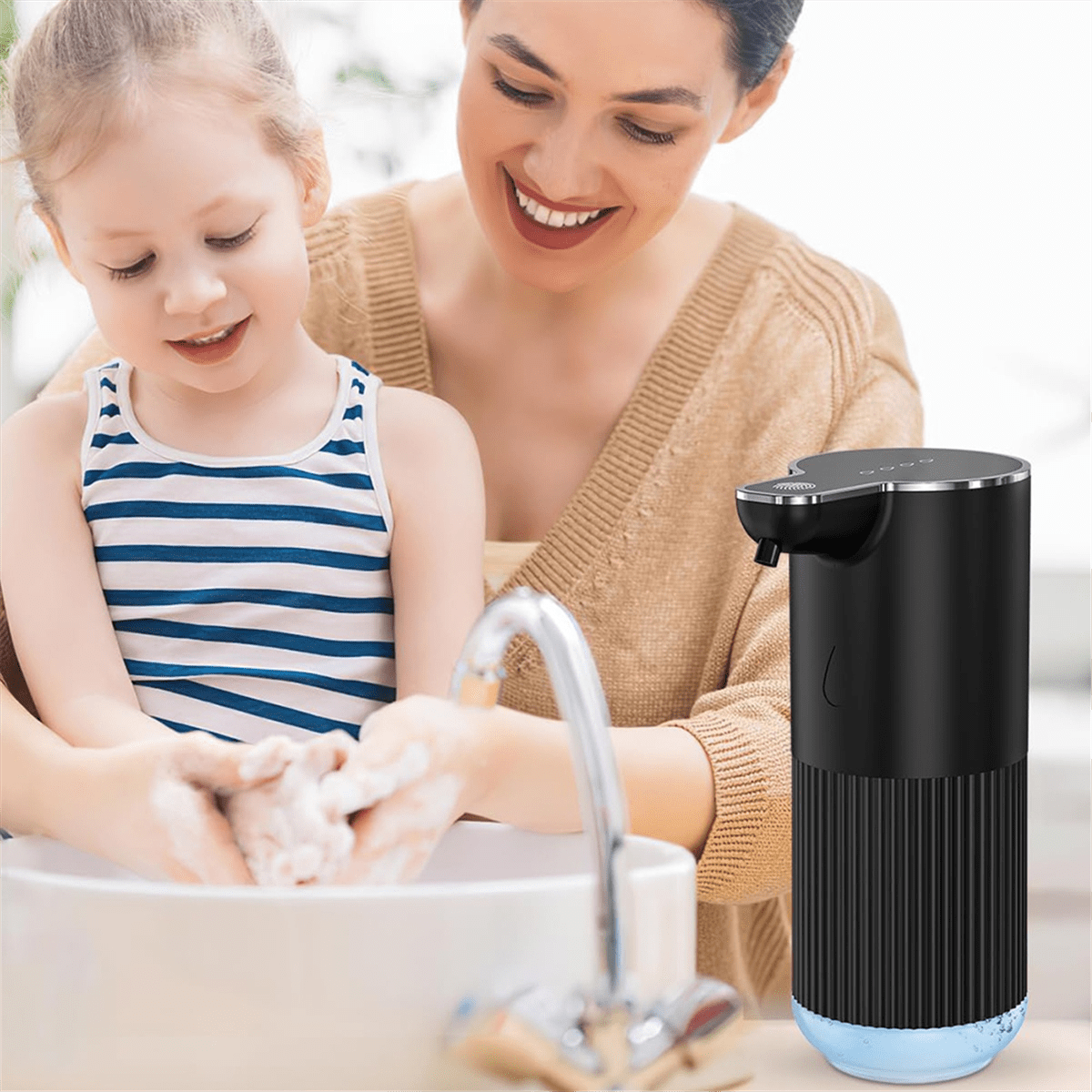 Automatic Foaming Soap Dispenser,11.8 Oz Touchless Foam Hand Dish Soap Dispenser,Wall Mounted,for Home,Office,1 * Soap Dispenser 1 * USB Cable,Black