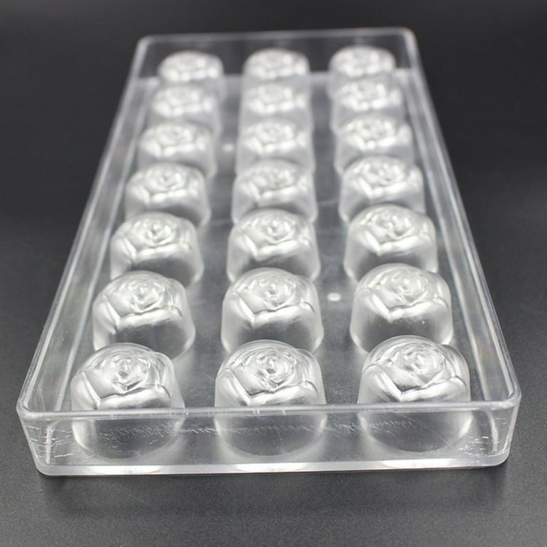 Wovilon Silicone Baking Mold Baking Molds Clear Hard Plastic Rose Shaped Polycarbonate Pc Chocolate Molds Diy Jelly Mould