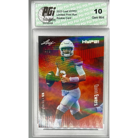 Quinn Ewers 2023 Leaf HYPE! #133 Orange Shimmer #1/1 Rookie Card PGI 10