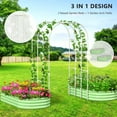 thumbnail image 3 of Lilypelle Galvanized Raised Garden Bed for Vegetables Flowers Herbs, Metal Raised Garden Bed Kit with Trellis, Plant Labels, Plant Ties, Brown 6×3×1FT 2PCS, 3 of 9