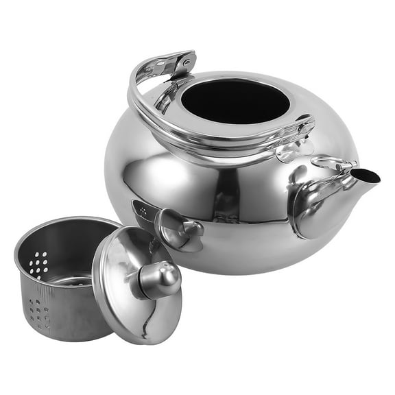 Masteelf Stainless Steel Tea Kettle with Integrated Strainer for Loose Leaf Tea Brewing, Japanese Style Stove Top Teapot for Home and Restaurant