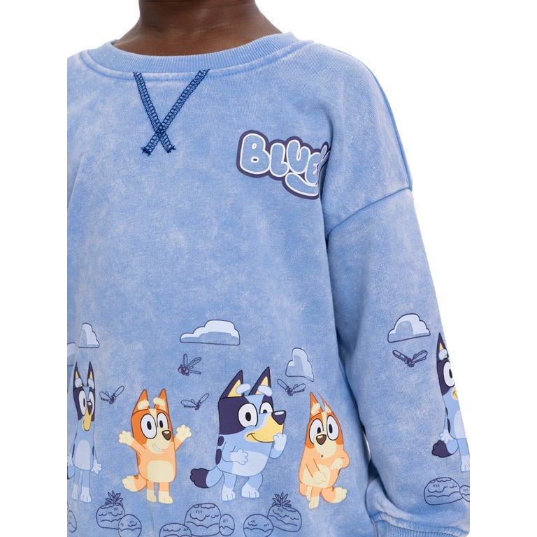 Bluey Toddler Boys Pullover Sweatshirt with Long Sleeves, Sizes 2T-5T