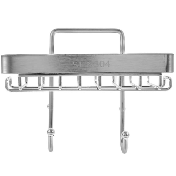 Punch Free Storage Hanging Soap Dish Stainless Organizer Holder with Hook