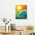 thumbnail image 3 of Nawypu Beach Sunset Wall Art Prints - Sunrise Sunset Pictures Wall Decor, Abstract Ocean Waves Sunset Poster, Colorful Orange Beach Pictures Seascape Ocean Sunset Painting for Bedroom, 3 of 5