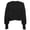 Black, variant on RYRJJ Women Crewneck Cropped Sweaters Drop Long Sleeve Trendy Fall Oversized Side Slit Ribbed Knit Pullover Sweater Top(Hot Pink,S)