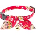 thumbnail image 2 of WWS-NECO ICHI Cats First Necoichi Kimono Ribbon Cat Collar (Red), 2 of 4