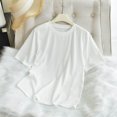 thumbnail image 6 of hotojiny Womens Summer Tops Solid Short Sleeve Casual T-Shirts Crew Neck Basic Tee Classic Fit Plain Tshirt for Every Day, 6 of 6