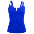 thumbnail image 4 of MSJUHEG High Waisted Tankini,Halter Top Swimsuits for Women,Skirted Swimsuits for Women,Blouson Tankini Top with Sporty Boy Shorts 2025,Womens Tankini Bathing Suits,Peplum Swimsuits for Women, Blue M, 4 of 6