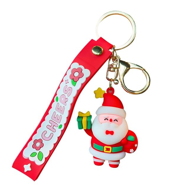 Birdeem Santa Claus Keychain Snowman Decoration Pendant Backpack Car Key Merrychristmas Gift