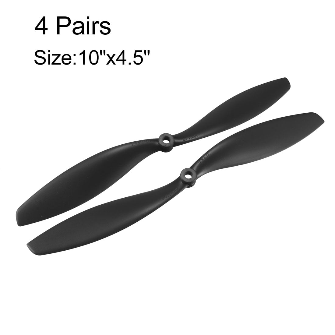 RC Propellers CW CCW 1045 10/"x4.5/" 2-Vane Airplane Toy Black 5 Pairs w Adapters
