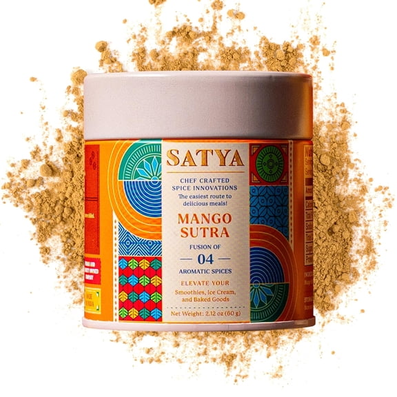 Satya Blends Mango Sutra - Fruity & Sweet Flavor 4 Spice Blend | Vegan | Low Sodium|Sweet Seasoning for Dessert,Smoothies|Gluten & Dye Free|Authentic Indian Spices and Seasoning - 2.12 Oz (Pack of 1)