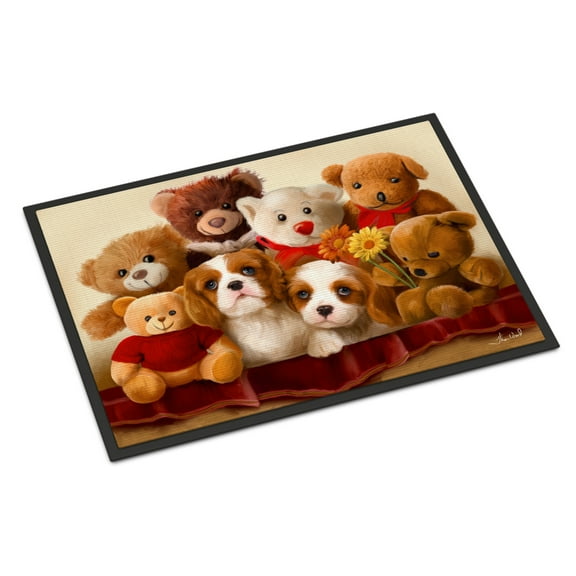 Carolines Treasures PTW2050MAT Cavalier Spaniel Friends Forever Door Mat Indoor Rug or Outdoor Welcome Mat 18x27 Doormat
