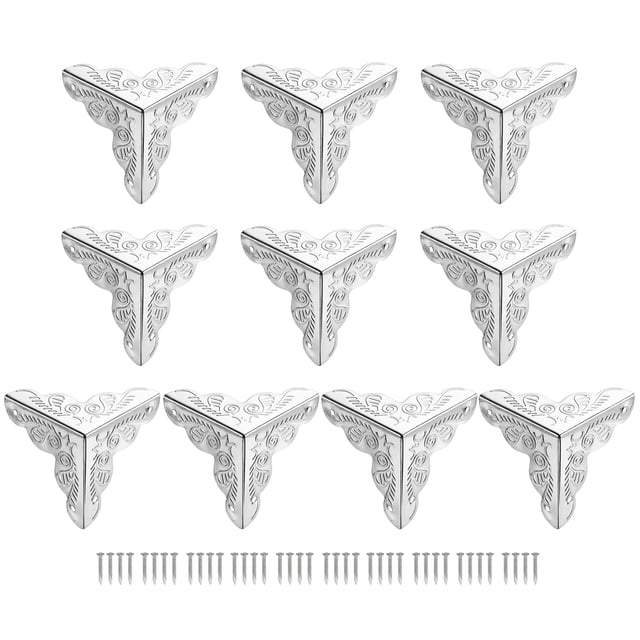 Unique Bargains 25x25x25mm Metal Box Corner Protectors Iron Silver Tone 12 Pack