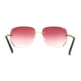 thumbnail image 4 of Womens Rimless Rhinestone Jewel Diva Metal Rim Sunglasses Gold Burgundy, 4 of 4
