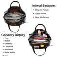 thumbnail image 3 of FALAN MULE Women’s Tote Bag Leather Crossbody Handbag Top Handle Satchel Purse with Adjustable Strap, Multi-Compartment Shoulder Bag, 3 of 7