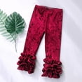 thumbnail image 2 of Zanarzt Toddler Ruffle Pants Toddler Girls Ruffles Leggings Cotton Pants Kids Stretchy High Waist Legging Wine,6-12 Months, 2 of 9