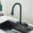 thumbnail image 5 of Matte Black Kitchen Sink Faucet Pull Out Single Handle Waterfall & Rainfall Rotatable Hot and Cold Faucet Apply Inlet Pipe, 5 of 7