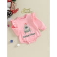 thumbnail image 3 of Wassery Baby Girls Christmas Romper Infant Girls Long Sleeve Christmas Tree Santa Hat Letter Print Onesie Bodysuit 3 6 12 18 Months Newborn Girl Christmas Holiday-themed Clothing, 3 of 8