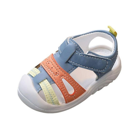 Povozer Unisex Baby First Walking Shoes Infant Sandals Toddler Boys Girls(Blue,5 Infant)