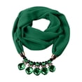 thumbnail image 2 of WREESH Womens Fashion Elegant Scarf Solid Chiffon Scarf Pendant Necklace Ethnic Style Soft Necklace Scarf Clothing Accessories Green, 2 of 3