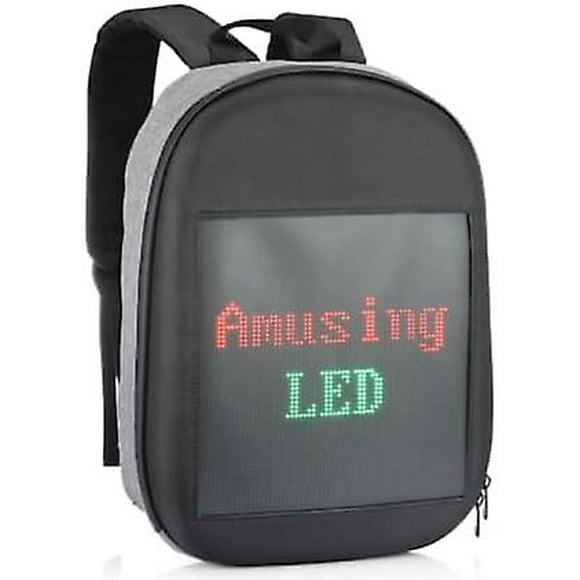 Led Backpack Pix Backpack Smart Backpack Lockable Laptop Backpack With Hard Case For Men Smart Light Up Backpack With Interactive Display Screen, Blac