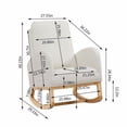 thumbnail image 5 of HLONK High Back Side Pockets Flannel Wooden Indoor Rocking Chair Beige, 5 of 5
